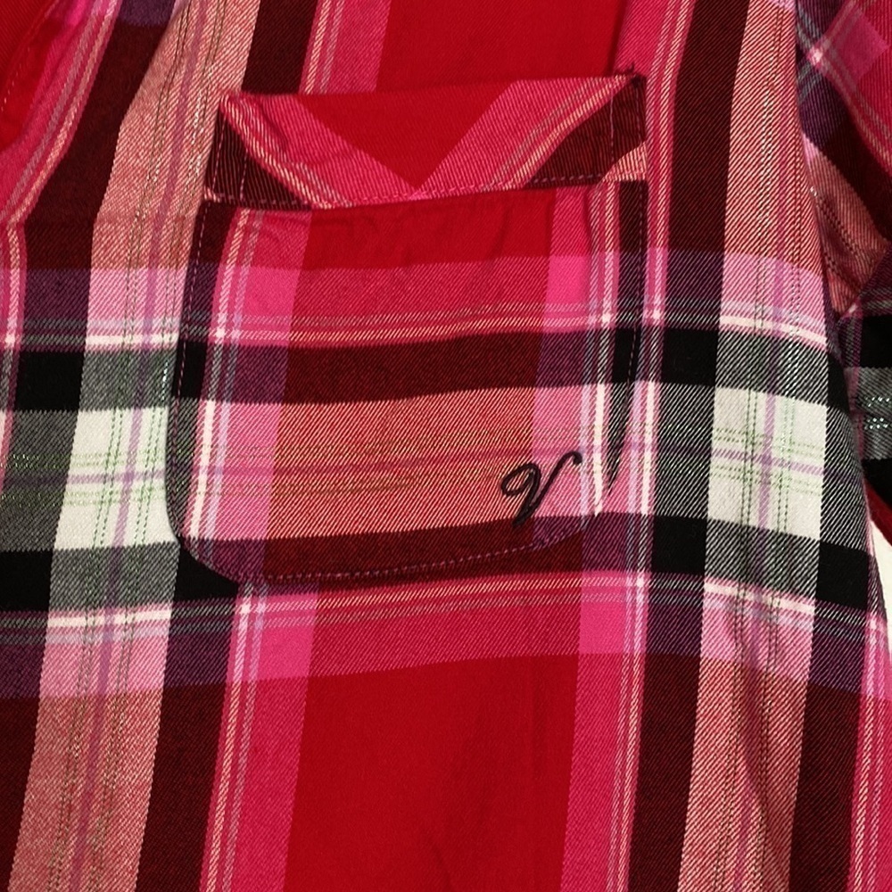 Victoria’s Secret Sleep Shirt Womens XS  buffalo plaid Festive cozy soft y2K - Picture 3 of 8